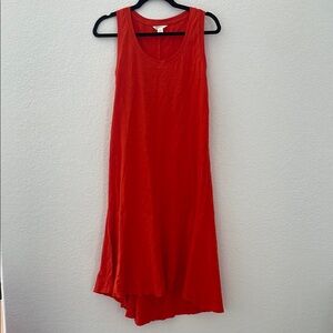 Caslon Red Tier Asymmetrical hi Lo Tank Dress Cotton